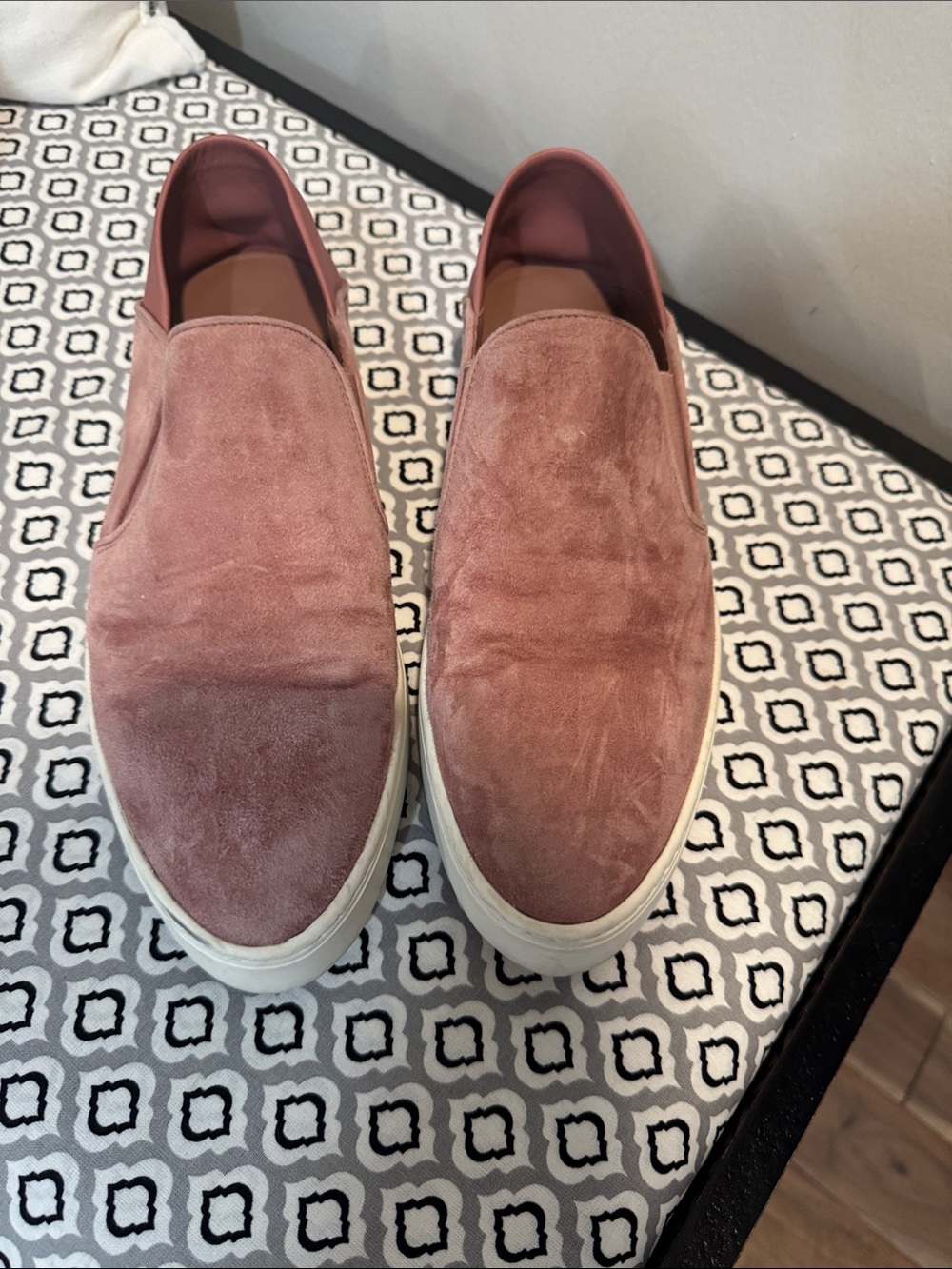 Vince Women’s Slip-On Suede Casual Sneakers — Dusty Rose